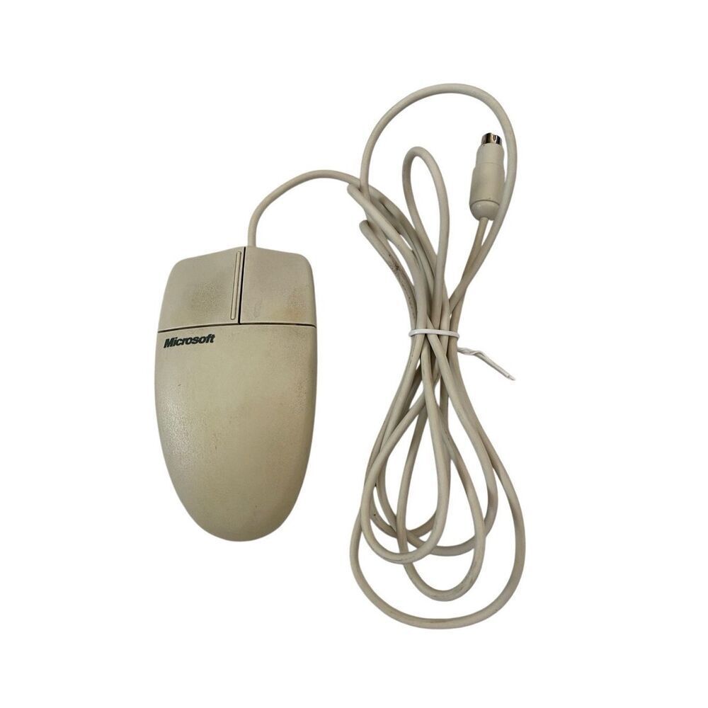 Microsoft Basm1 Ps2 Serial Compatible Mouse Untested Computer Accessories